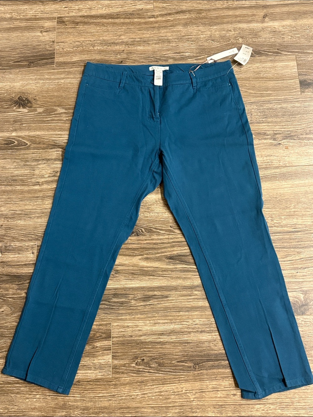cleo Teal Stretch Chinos for women